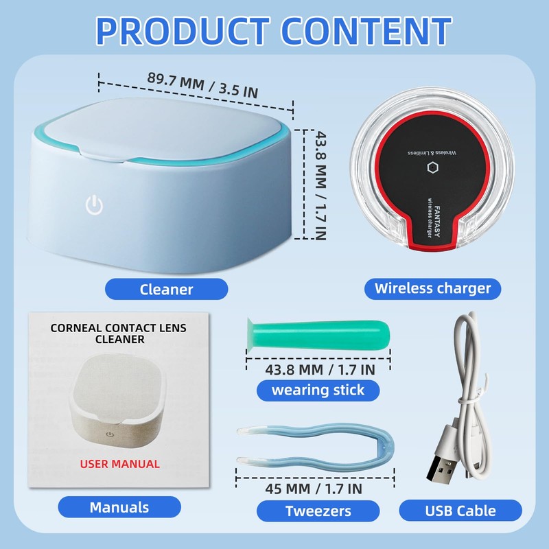 Rigid Keratoplasty Scleral Ultrasonic Contact Lens Cleaner for OK Lens