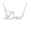 Stainless Steel Silver Drew Name Necklace Love Heart Charm Necklace
