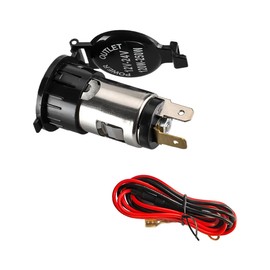 MUQIDA - Encendedor de cigarrillos de coche, enchufe hembra impermeable de 12 V/24 V con cable de extensión, receptáculo de encendedor de cigarrillos de vehículo para ATV, motocicleta, barco marino