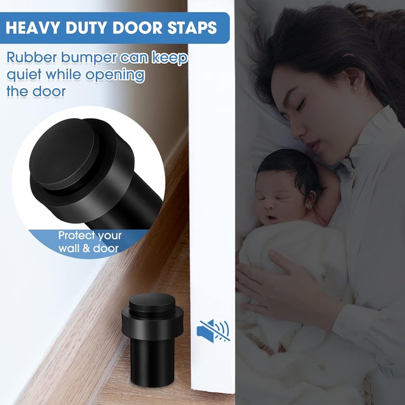 Chumia Stainless Steel Floor Door Stopper Set – Heavy Duty