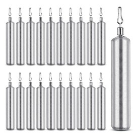 20Pcs Drop Shot Fishing Weights Pencil Weights Fising Sinkers No Snag Drop Shot Rig Skinny Sinkers with Barrel Swivels for Drop Shot Rig Bass Fishing (5g)