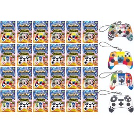 JA-RU Squishy Foam Play Controller Toy (24 Controllers Assorted) Mini Squish Console Command Stress Relief Toys with Carry Cord. Smushy Party Favor Collectible Fidget for Kids, Teen, & Adult. 3362-24