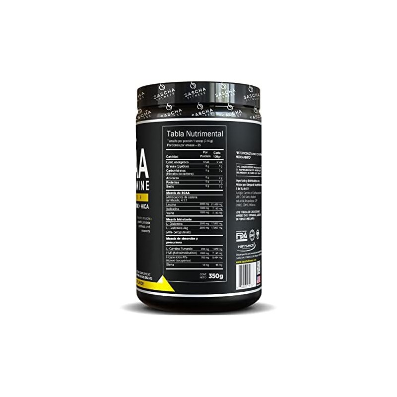 BCAA vegano con sabor piña – 350 g – 4:1:1