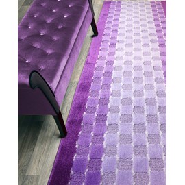 ORFA HOME Custom Length Hallway Runner Rug,Slip Resistant,Checkered Lilac, 26 Inch X 4 feet, Doormat, Sold and Priced Per Foot
