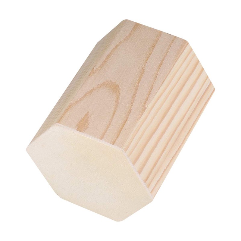Healifty Pen Pot Pen Holder Hexagon Tube Wooden Pen Container