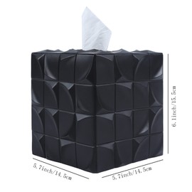 Hymmah Modern Square Tissue Box Cover Holder,Bathroom Accessories Decor Unique Design Tissue Box Cover for Bathroom Vanity Counter Tops Also Great for Bedrooms and Living Rooms