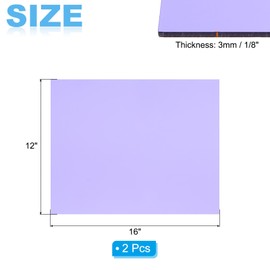 PATIKIL 1/8 Inch Thick Acrylic Sheets, 2Pack 16x12 Inch Plastic Sheet Colorful Board Panel for Sign, DIY, Painting, Art Craft, Purple