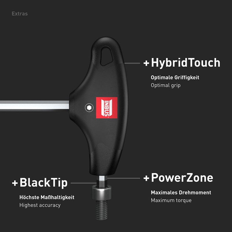 INBUS® 70075 T-Handle Screwdriver 4 mm, with HybridTouch - Made