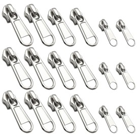 Pack of 18 Zip Repair Set, Zip Repair Set, for Jackets, Bags, Nylon Zip, Zip Replacement Tents, Luggage, Sleeping Bag, Suitcase, Sofa