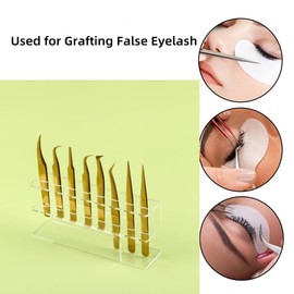 LIXIMMAZN Acrylic Tweezers Holder, 8 Holes Tweezers Stand Display Organizer for Eyelash Extension Supplies Accessories Grafting Beauty Tools (8 Holes Transparent)