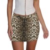 Women's Mini Pencil Skirt - High Waisted Cheetah Print Bodycon
