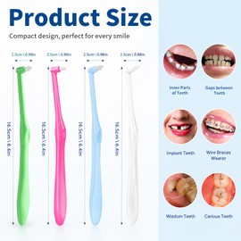 Single Tufted Toothbrush, Small Head with Cover for Sensitive Gums