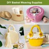 QOUBNIC 6 Stück Gehäkelte Korbböden aus Holz zum Häkeln, Holzboden