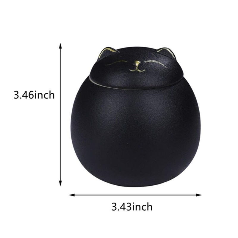 SENLZLU Ceramic Cat Treat Jar with Lid, Decorative Tea Canister,