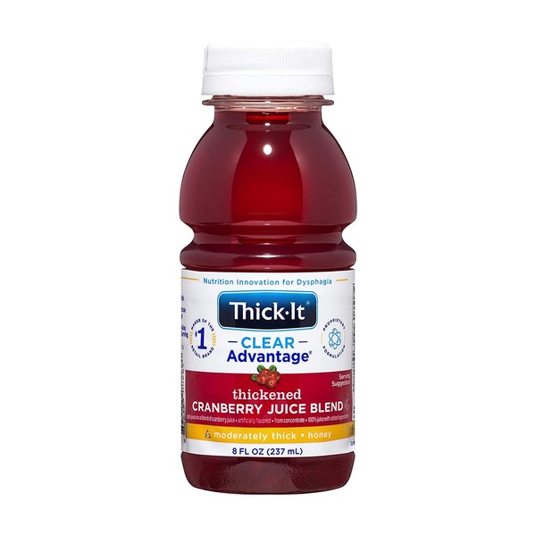 Thick-It Clear Advantage Thickened Cranberry Juice Blend - Moderately Thick/Honey, 8 oz Bottle