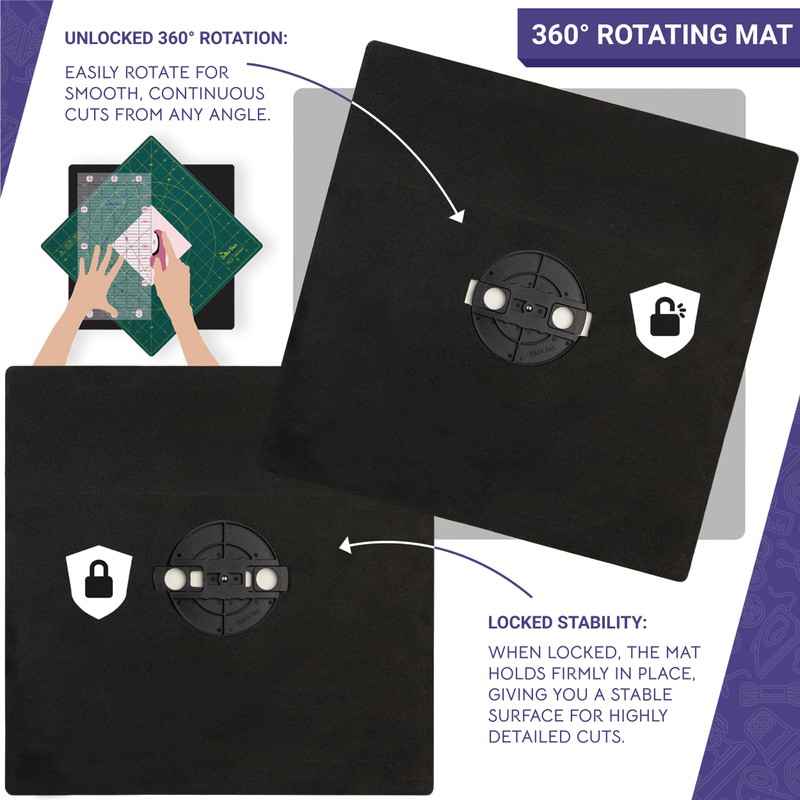 The Quilted Bear Rotating Cutting Mat 12" x 12" -