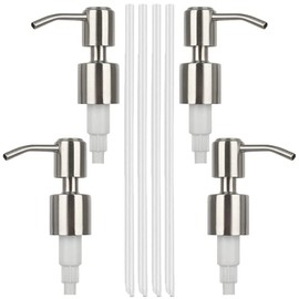 4 Pieces Threaded Bottle Soap Dispenser, Screw On Pump Head for Bottles, Soap Dispenser Pump Head with 11 cm Hose, Screw Pump Head for Bottles (Bottle Opening 2.5 cm)