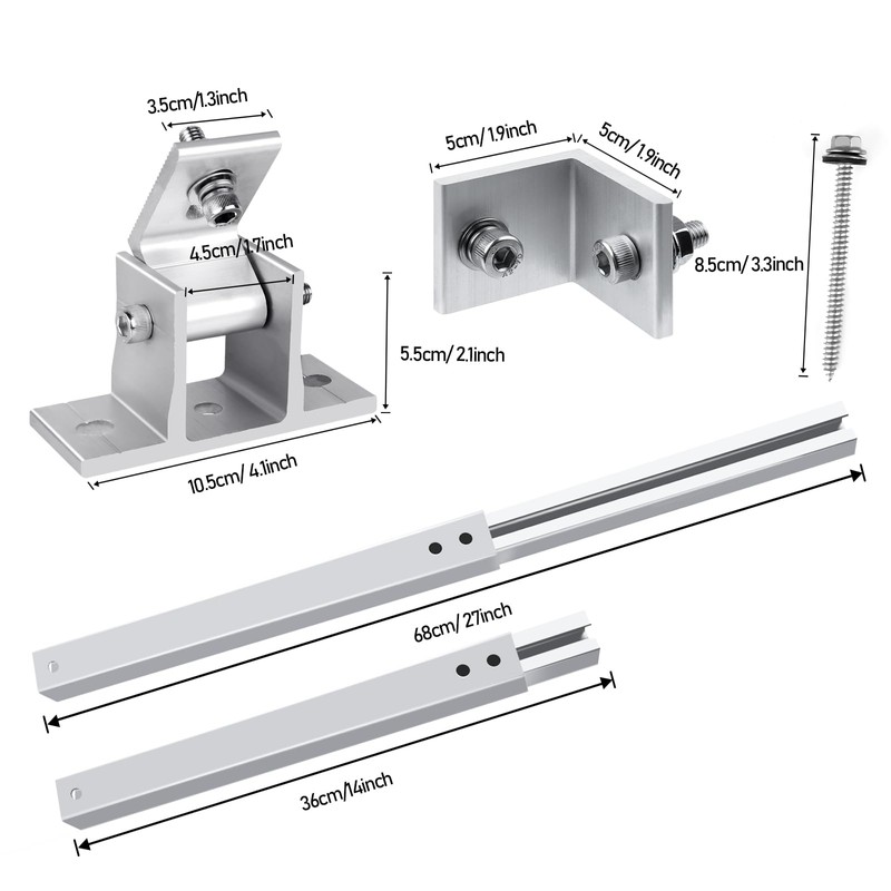 Adjustable Solar Panel Tilt Mount Brackets - Aluminum Alloy Mounting