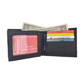 Camouflage RFID Blocking Soft Leather Men's Camo Multi-Card Compact Center Flip ID Card Holder Bifold Military Style Wallet