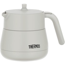 Thermos TTE-450 LGY Vacuum Insulated Teapot with Strainer, 15.9 fl oz (450 ml), Light Gray