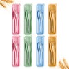 Quatish Reusable Travel Utensils Set with Case, 8 Sets Wheat