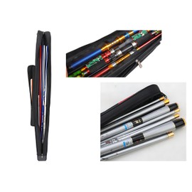 Copechilla Rod pockets with shoulder strap side zip, soft shell curling with plastic base, Black with Red-1