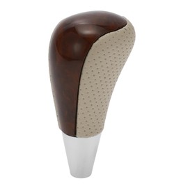 X AUTOHAUX Car Automatic Gear Stick Shift Shifter Knob Beige Brown Wood Pattern
