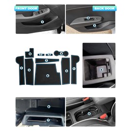 CDEFG Compatible with Renault Clio 5 2019-2023 2024 Rubber Mats, Centre Console, Non-Slip Mats, Non-Slip Rubber Mat, Clio V Accessories (Blue, Electronic Brake)