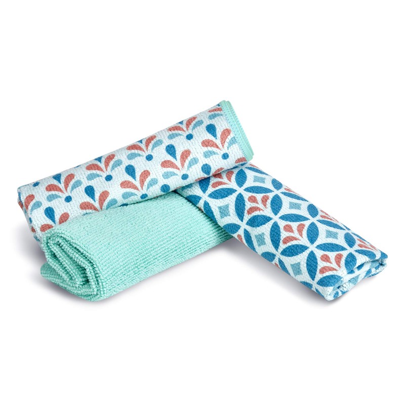 Spontex Microfibre Mosaic Microfibre Cloths, Ideal for Wet and Dry
