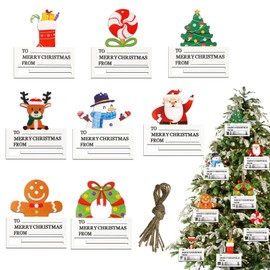 8pcs Christmas Money Holders for Cash Ornament Gift, Funny Christmas Ornaments Hanging Accessories, Handcrafted Wooden Money Holders Gifts for Friend Family Home Decor Shelf Decor Christmas Decoration