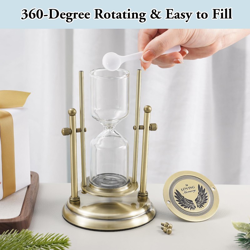 Abooxiu Rotating Hourglass Cremation Urns for Adults - Memorial Keepsake