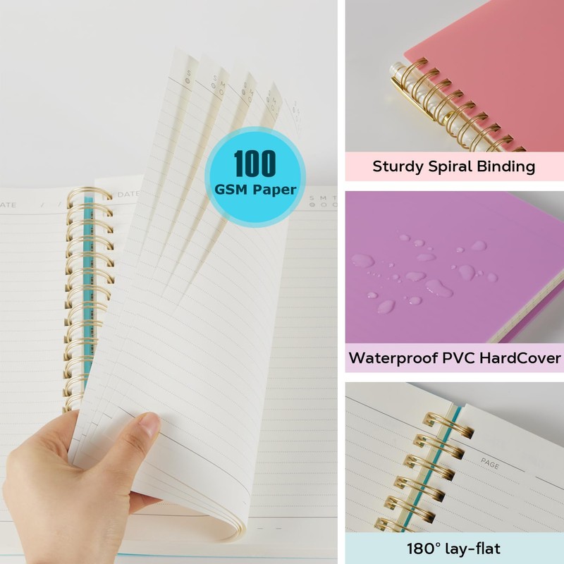 NIRMIRO Notebook B5, Notepad, 300 Pages/150 Sheets Wirebound Spiral Notebook