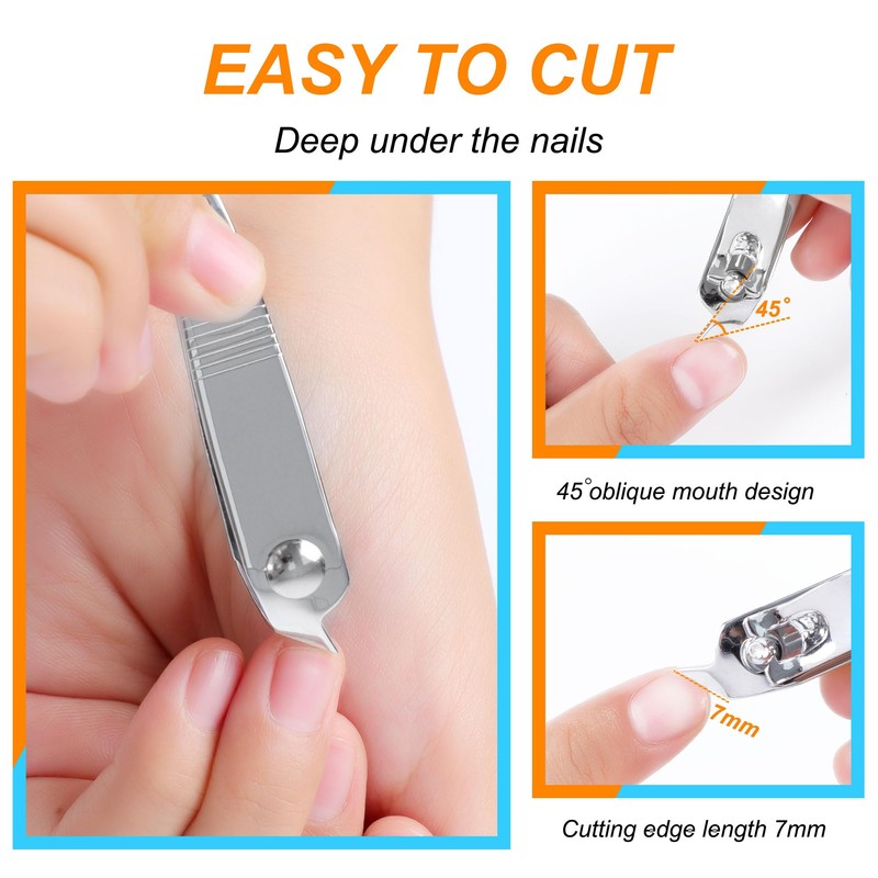 Sourcingmap Sharp Nail Clippers, Stainless Steel Slanted Edge Toenail Cutter