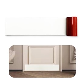 BAJIAOREN Silicone Rubber Door Kick Plate 6x36 Inches Self Adhesive White Cut-to-Fit KickPlates for 30-34 36 Inch Wide Bottom of Doors Peel and Stick On 6''x36''