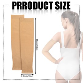 2 Pairs Full Forearm Tattoo Cover Up Compression Sleeves Band Concealer Support UV Arm Sleeves for Women Men (Black, Nude)