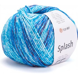 YarnArt Splash Variegated Sport Yarn - 55% Cotton 45% Acrylic 1 Skein/Ball 50g 174yds Soft Cotton Yarn for Amigurumi