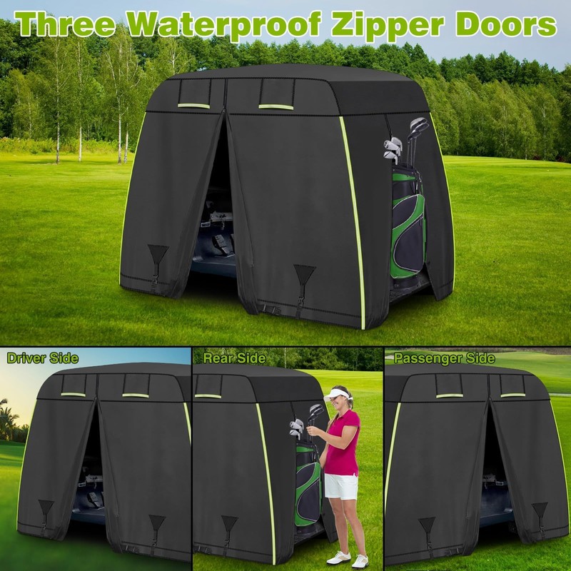 600D Oxford 2/2+2/4 Passenger Golf Cart Cover Fits EZGO, Club