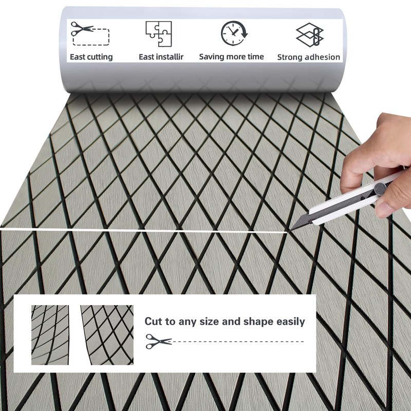 EVA Boat Flooring Carpet with Cross Groove Marine Teak decking