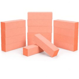 ForPro Paquete de 15 bloques de pulido naranja, grano 100/180, 3.75" x 1" x 1" Buffer | Pulidor de uñas de manicura y pedicura de tres caras, 3.75 pul