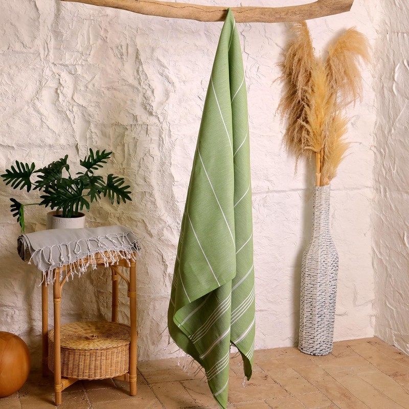 Turquoise Home Bliss XL Beach Blanket, Turkish Cotton Hammam Towel,