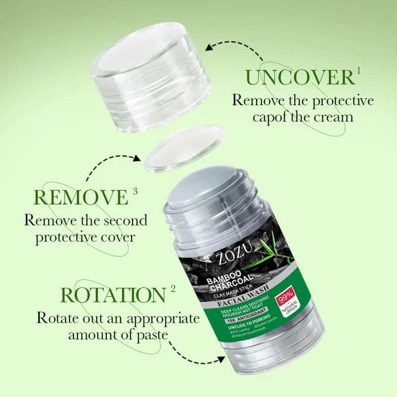 Bamboo Charcoal Clay Mask Stick 40g