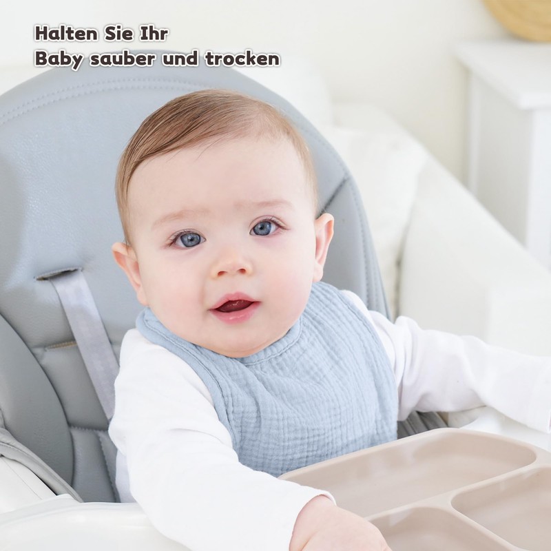 Susurration Baby Muslin Bibs Baby Soft Adjustable Square Drool Bibs