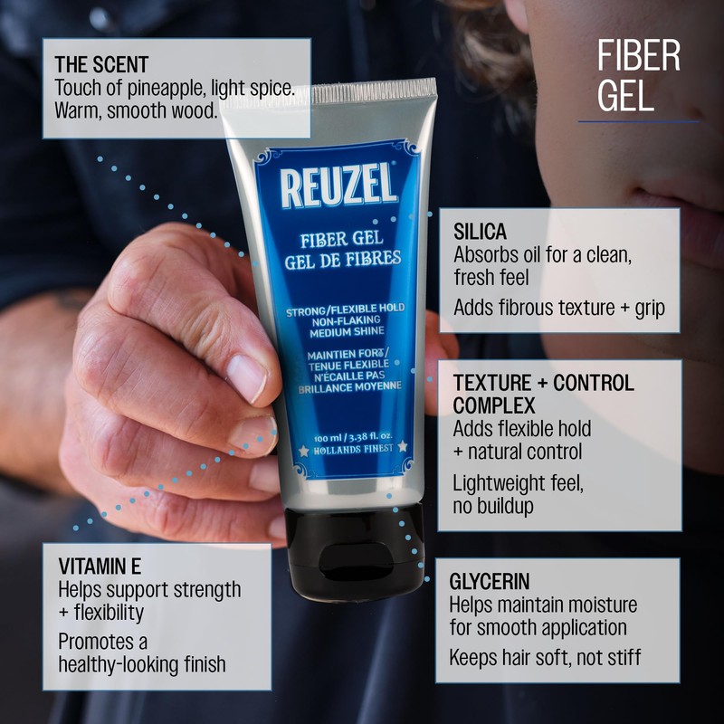 Reuzel Fibre Gel, Flake Free Formula, 100 ml