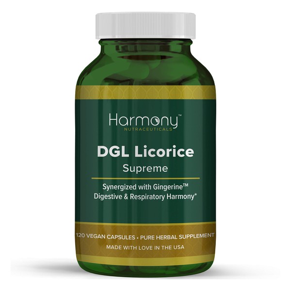 DGL Licorice Supreme Dr Gumman's Clinical Grade Highest Potency Maximum Bioavailability 120 Vegan Capsules Harmony Nutraceuticals