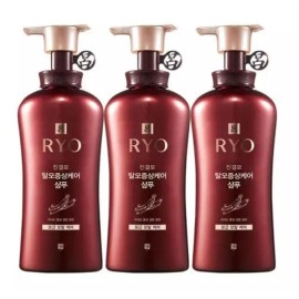 Ryeo 려 진결모 탈모증상케어 샴푸 모근모발케어 490ml 3개 Effective Scalp Care Shampoo for Hair Loss SymptomsRoot Hair Care 490ml 3pcs