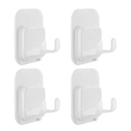 Porta Rastrillos para Baño 4 Ganchos Adhesivos, Soporte para Maquinilla de Afeitar de Plástico