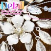 EASEDAILY Flower Bride Wedding Hair Vine Silver Bridal Headpiece Leaf