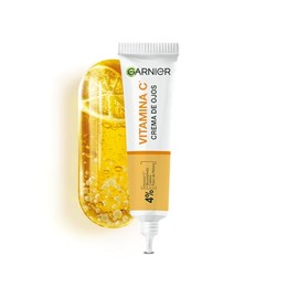 Garnier Express Aclara Crema de Ojos, Reduce Ojeras y Líneas Finas, Mejora la Tez, Ilumina la Piel y Minimiza Manchas, Fórmula con Vitamina C + Niacin
