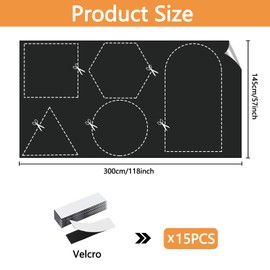 Blackout Blind - 300x145CM Blackout Blinds Stick on for Windows, Temporary 100% Blackout Material, Portable Blackout Blinds Suitable Cutting Any Size Shape, for Bedroom, Travel RV Car, Loft, Indoor