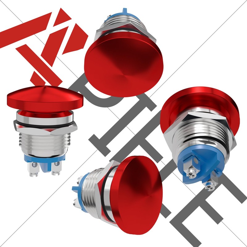 APIELE 16MM Mushroom Head Push Button Switch Momentary Push Button